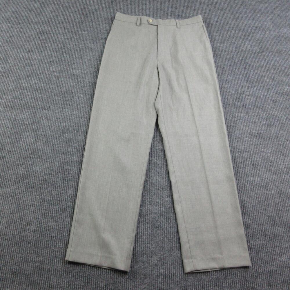 John Henry Suit Pants Mens 33x32 Gray Polyester Rayon Belted Vietnam 32x31.5*